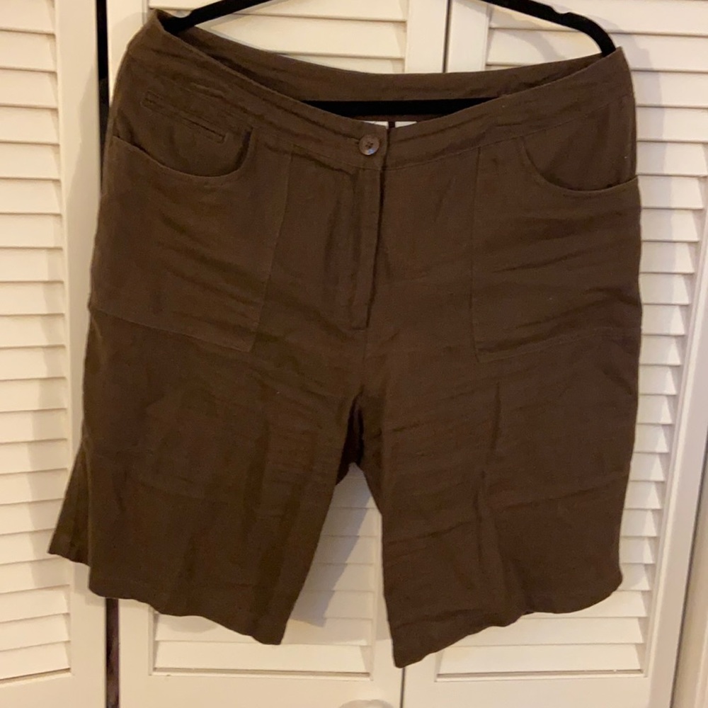 Excellent condition, brown, linen shorts